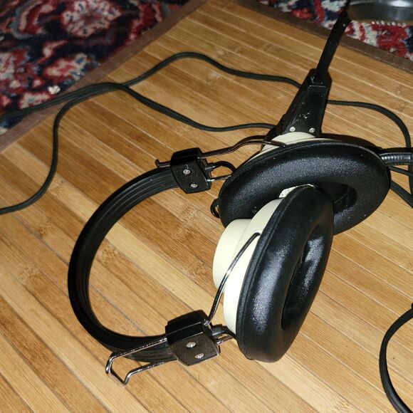 Vintage Bell & Howell Headphones w/ Mic Mono model 715305 Retro Ear-Cup Look New - Picture 5 of 16